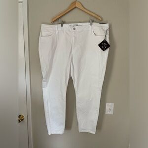 Ava Viv Jeans Womens Plus Size 24 White Mid Rise Skinny Stretch 46x29” NEW/Tags